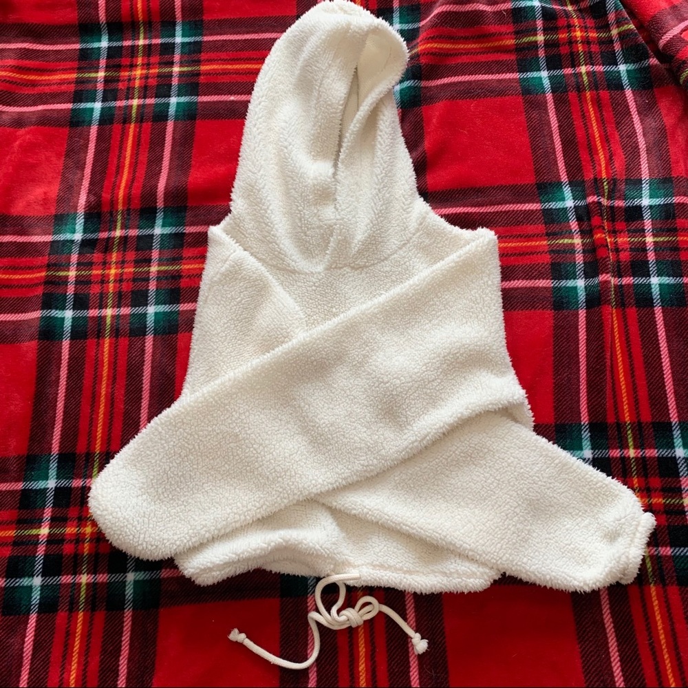 White wild fable crop hoodie